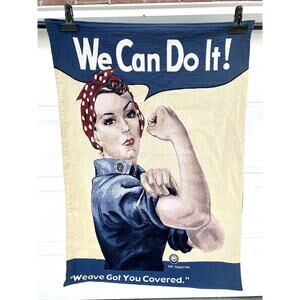 Rosie The Riveter We Can Do It Thick Cloth Banner W/ Bottom Rod 35" X 51"